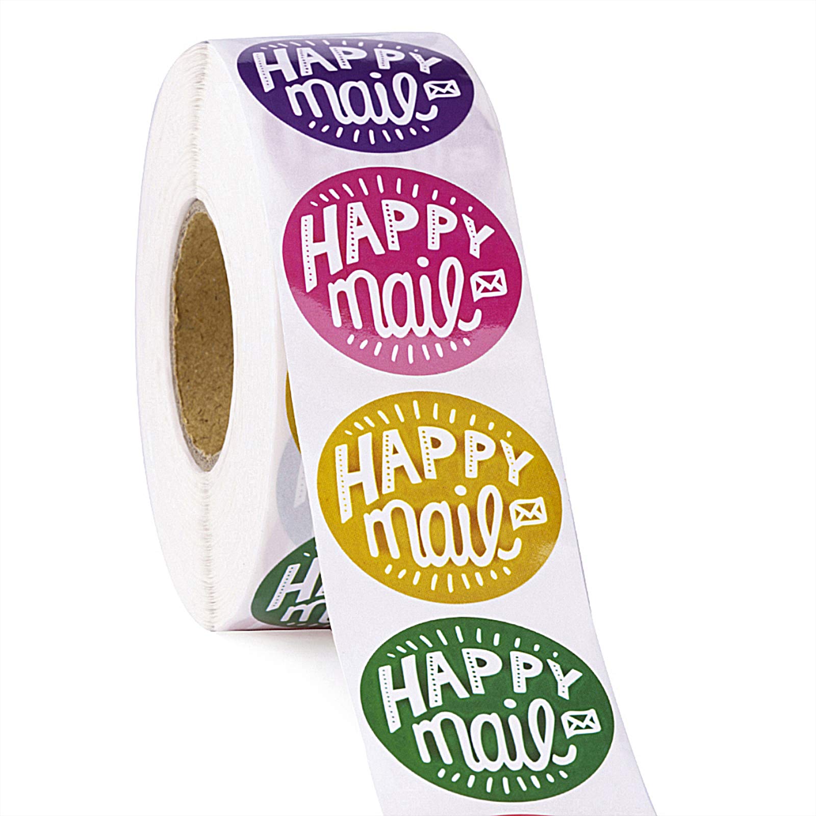 WRAPAHOLIC Happy Mail Business Stickers - 1000 Pack of 1.5