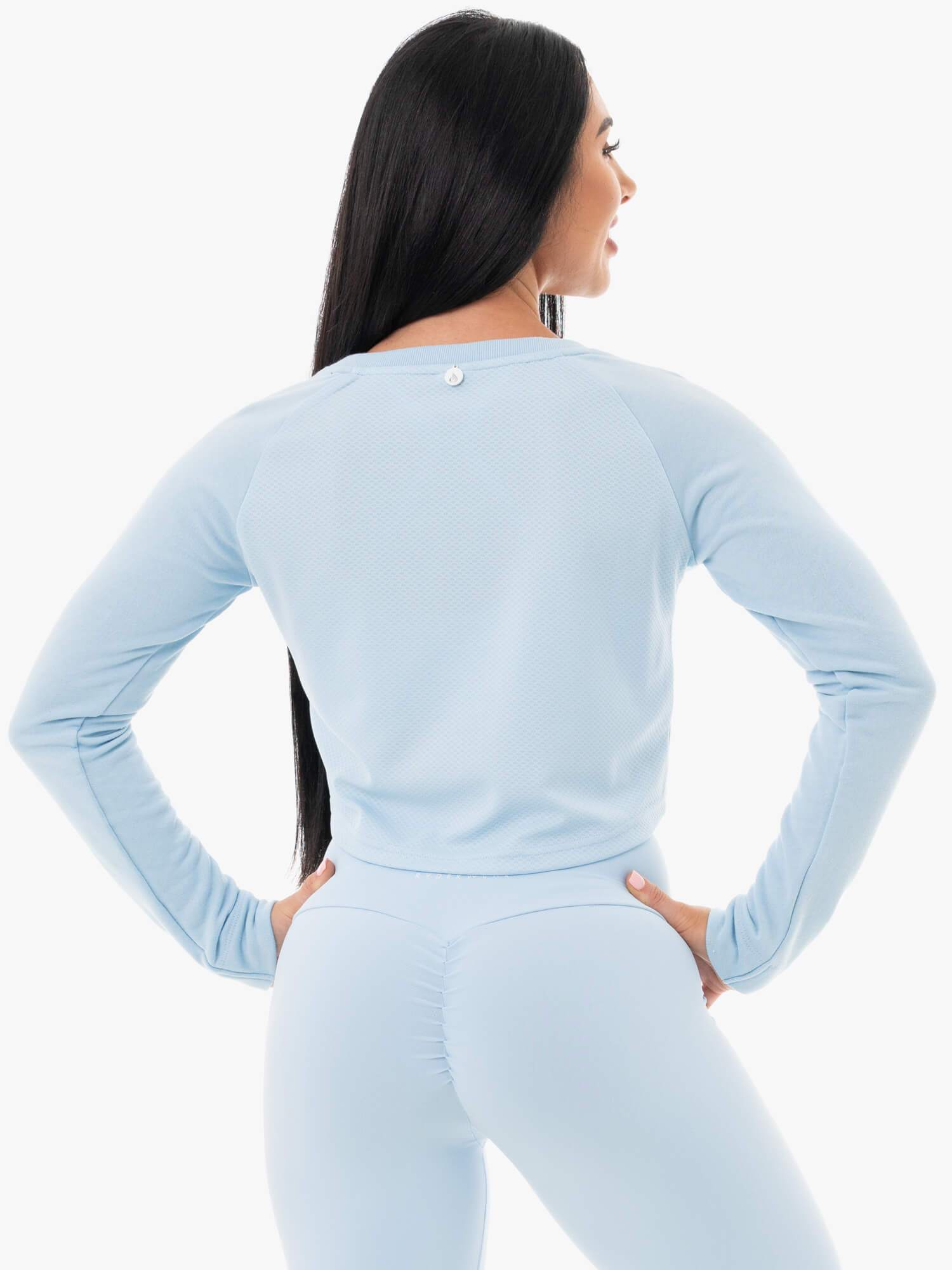 Staples Cropped Sweater Women's Sky Blue Pullover | Casual Chic Knit Top for Fall & Winter | Perfect for Office, Dates & Weekend Outfits