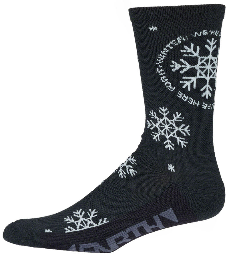 45NRTH We're Here For It Midweight Wool Sock - Blue/Light Blue, Large - Warm & Durable Hiking Socks for Outdoor Adventures & Winter Sports