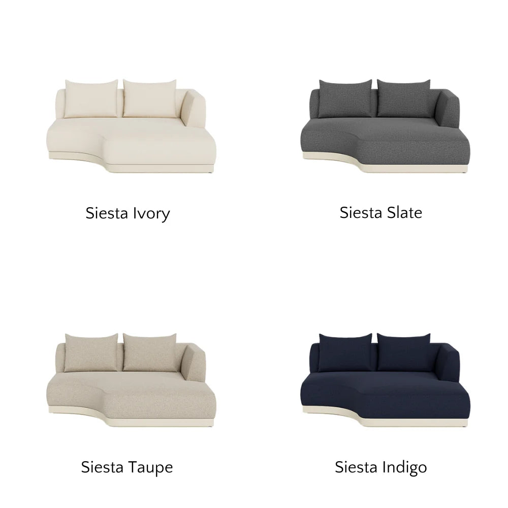Amalfi Outdoor Curved Chaise Right Sectional Sofa - Waterproof Patio Furniture for Poolside, Garden & Backyard Relaxation