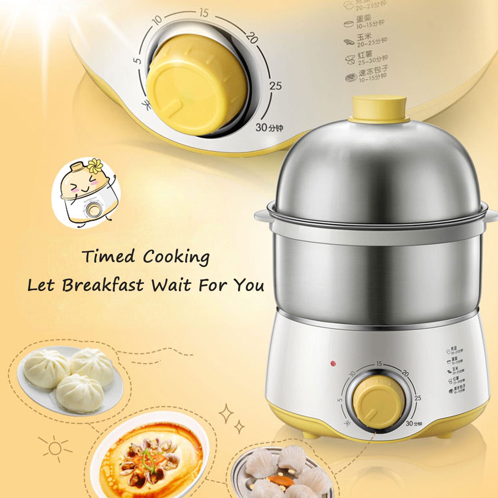 14 Egg Electric Egg Cooker with Auto Shut-Off - Fast Hard Boiled, Poached, Scrambled Eggs & Omelets Maker - BPA-Free Double Layer Design for Healthy Breakfast & Meal Prep