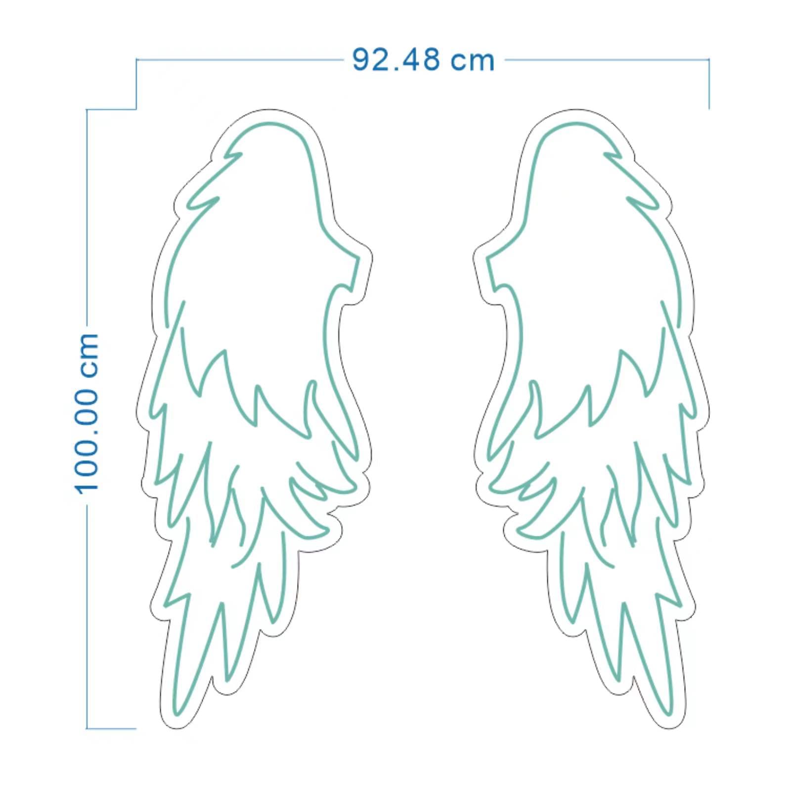 Custom Angel Wings Neon Sign - Personalized LED Wall Art for Home Bar, Pub & Party Decor - 40