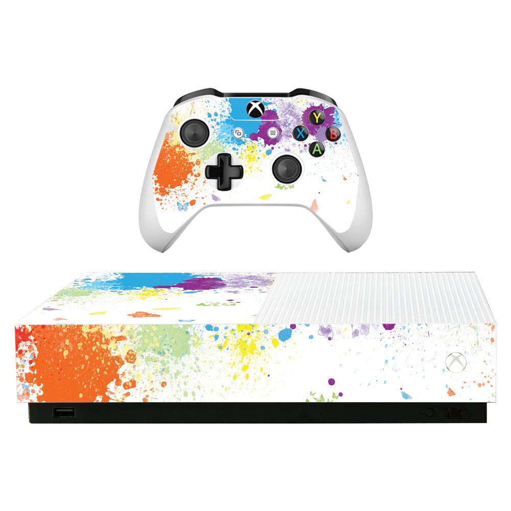 MightySkins Protective Vinyl Decal Wrap Cover for Microsoft Xbox One S All-Digital Edition - Splash of Color Design | Durable, Customizable Skin | Easy to Apply & Remove | Made in USA | Perfect for Gaming Setups & Personalization