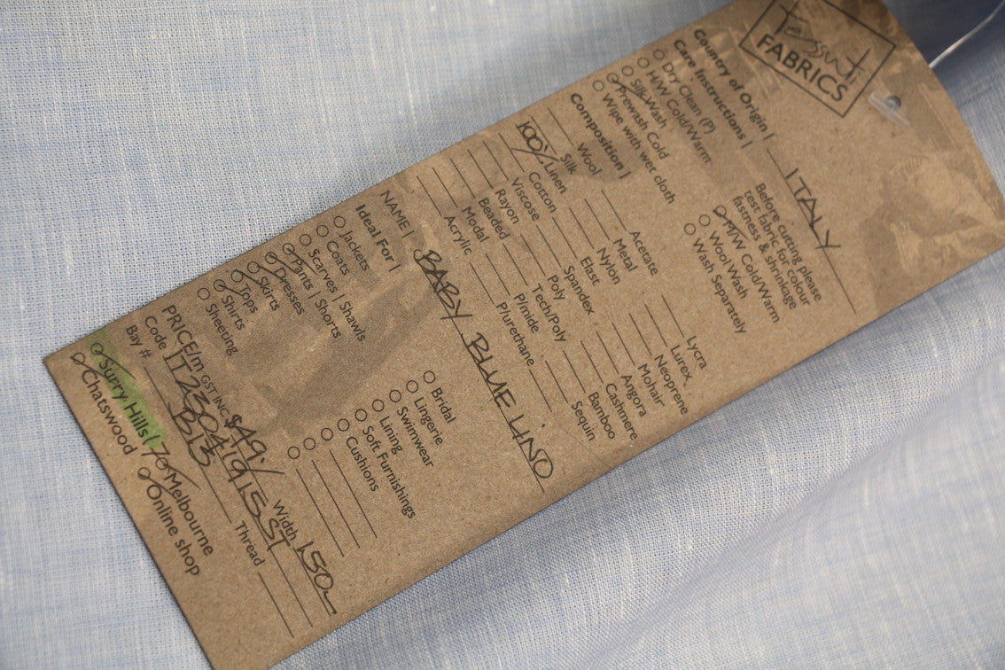 Baby Blue Linen Fabric - Soft & Breathable Material for DIY Crafts, Home Decor & Sewing Projects | Perfect for Curtains, Tablecloths & Clothing