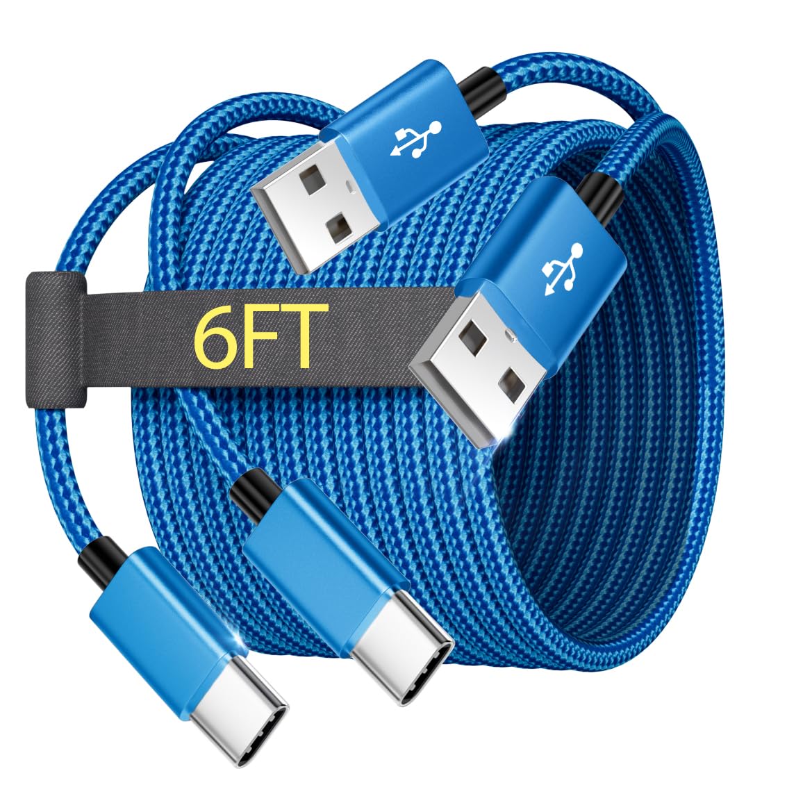 2-Pack 6FT USB C Charger Cable Fast Charging for Motorola Moto G Series (G Fast/G Power/G Pure/G Stylus 5G/G9/G8/G7) & Android Phones | Durable Type C Cord for Home, Office & Travel Charging