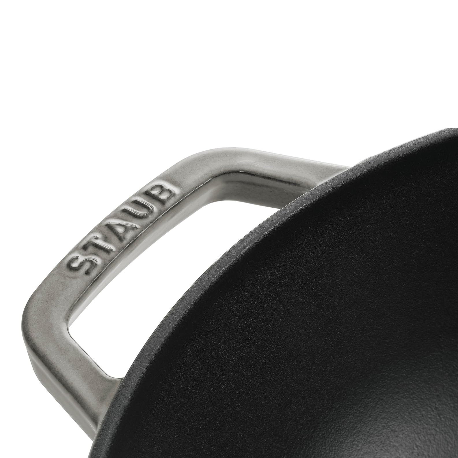 Staub 4.5-Quart Cast Iron Dutch Oven & Wok Set - Graphite Gray French Cookware for Braising, Frying & Serving 4-5 People - Perfect for Home Cooking, Camping & Outdoor BBQ