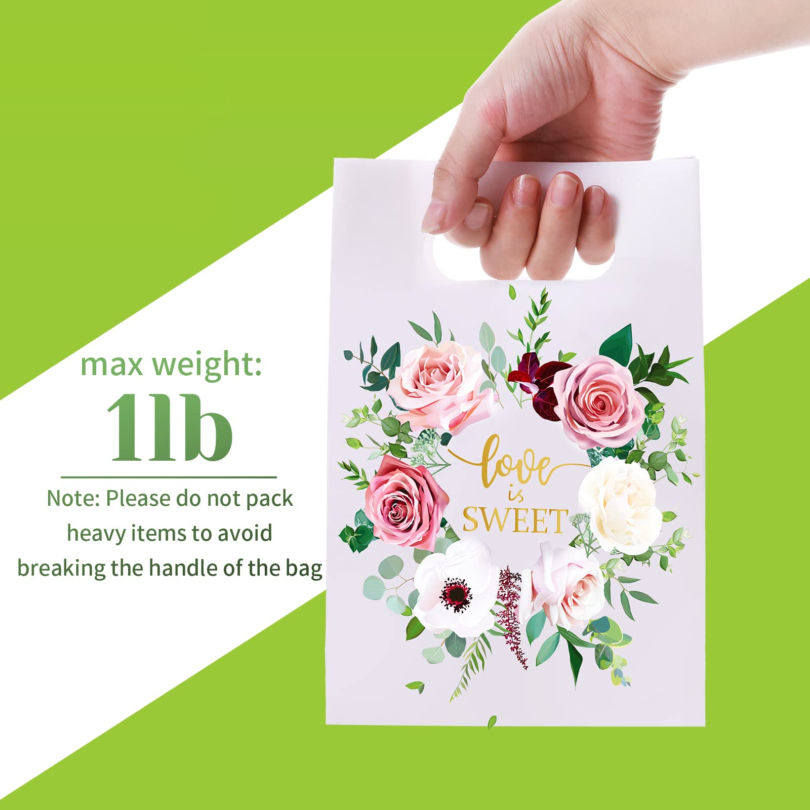 Marspark 60 Pcs Sweet Love Wedding Favor Bags - Kraft Paper Treat Bags for Candy, Cookies & Desserts | Bridal Shower, Wedding Guest Gifts & Party Supplies | Perfect for Baby Showers, Birthday Parties & Special Events