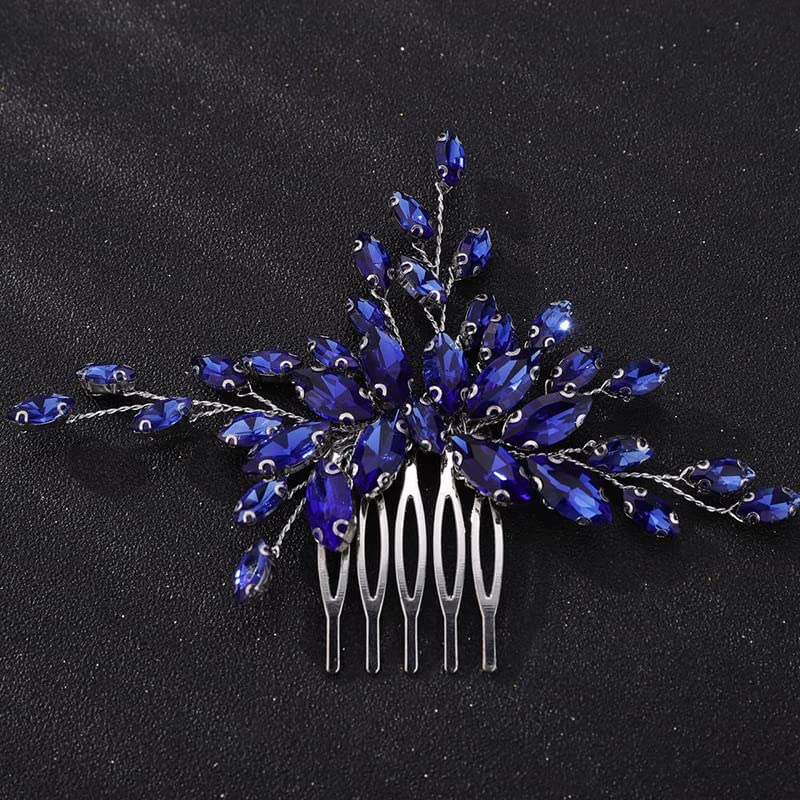 Luxury Green Rhinestone Wedding Hair Comb for Women – Elegant Bridal Hair Accessories with Shiny Full Rhinestones – Perfect for Brides, Bridesmaids, and Special Occasions
