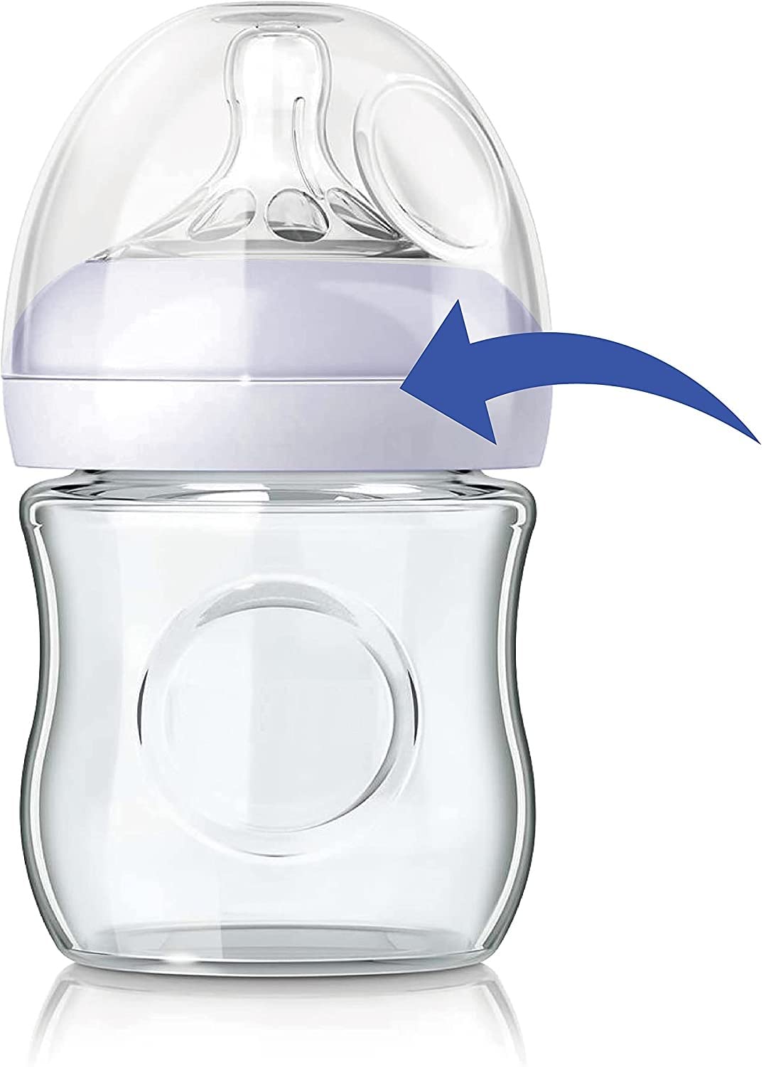 4 Pack Philips Avent Natural Bottle Caps - Leak-Proof Feeding Bottle Lids for Glass & Plastic Baby Bottles - Perfect for Travel, Daycare & On-the-Go Feeding