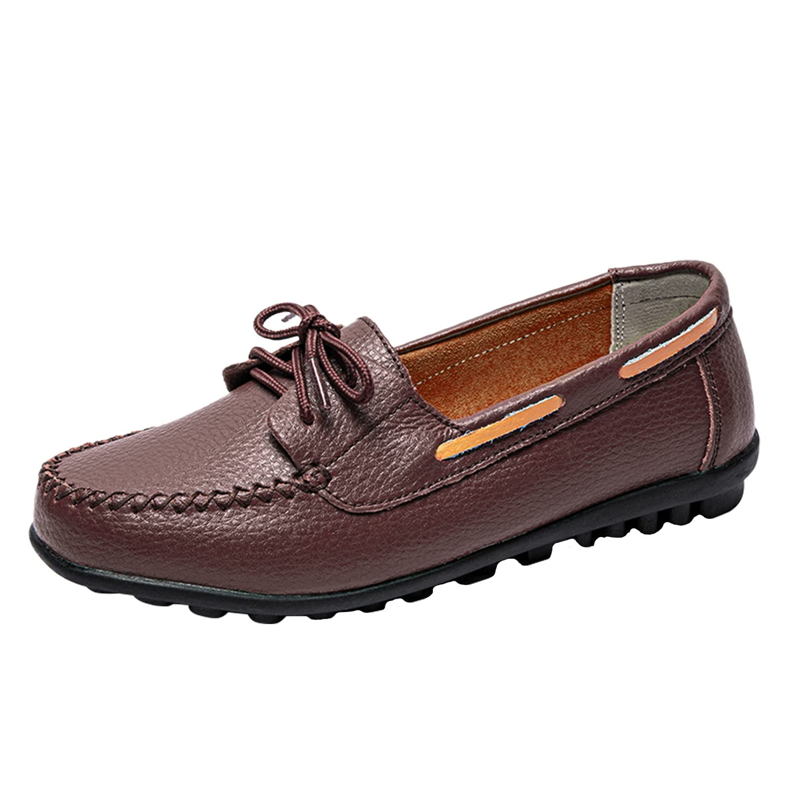 Women's Casual Flat Lace-Up Shoes - Solid Color Comfortable Walking Shoes for Everyday Wear | Perfect for Fall Outfits, Work, and Weekend Errands