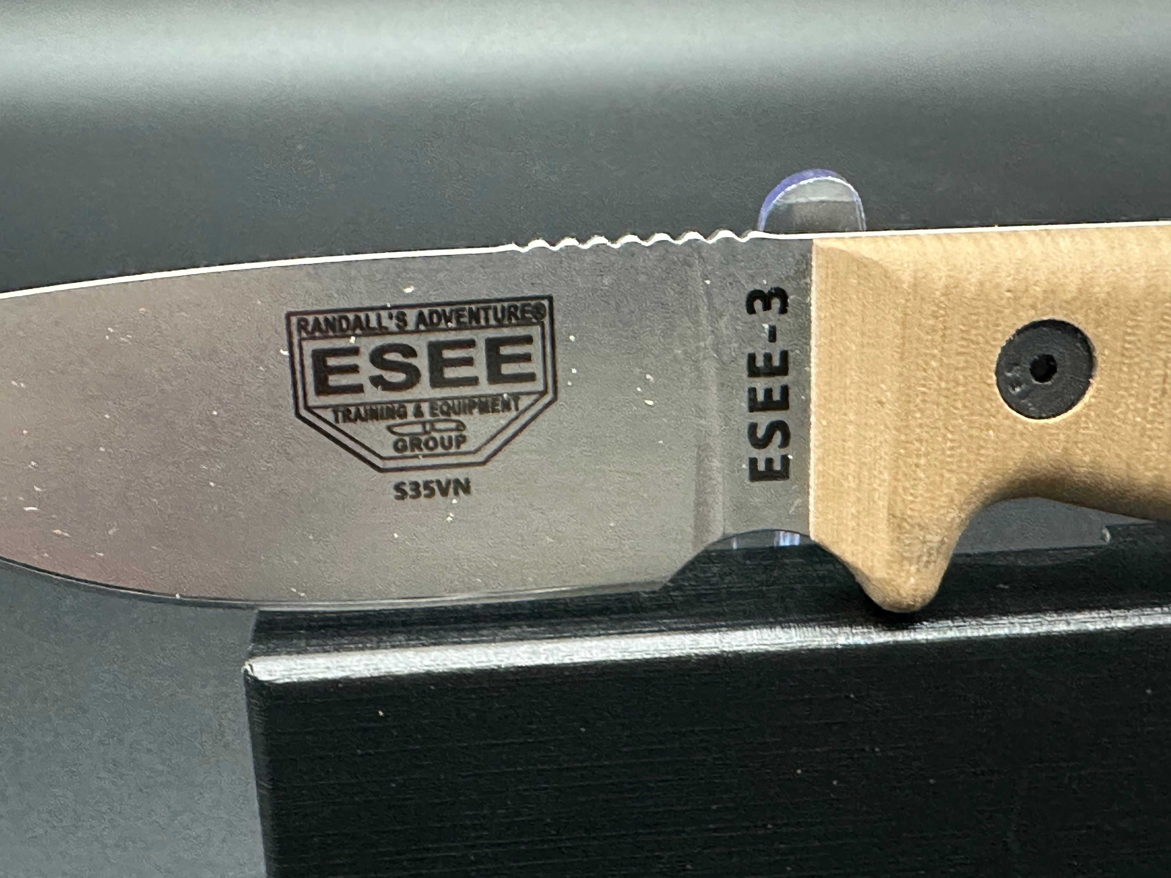ESEE 3 S35VN Survival Knife with Custom Sheath & G10 Scales - Outdoor Camping, Hunting, Bushcraft Essential Gear