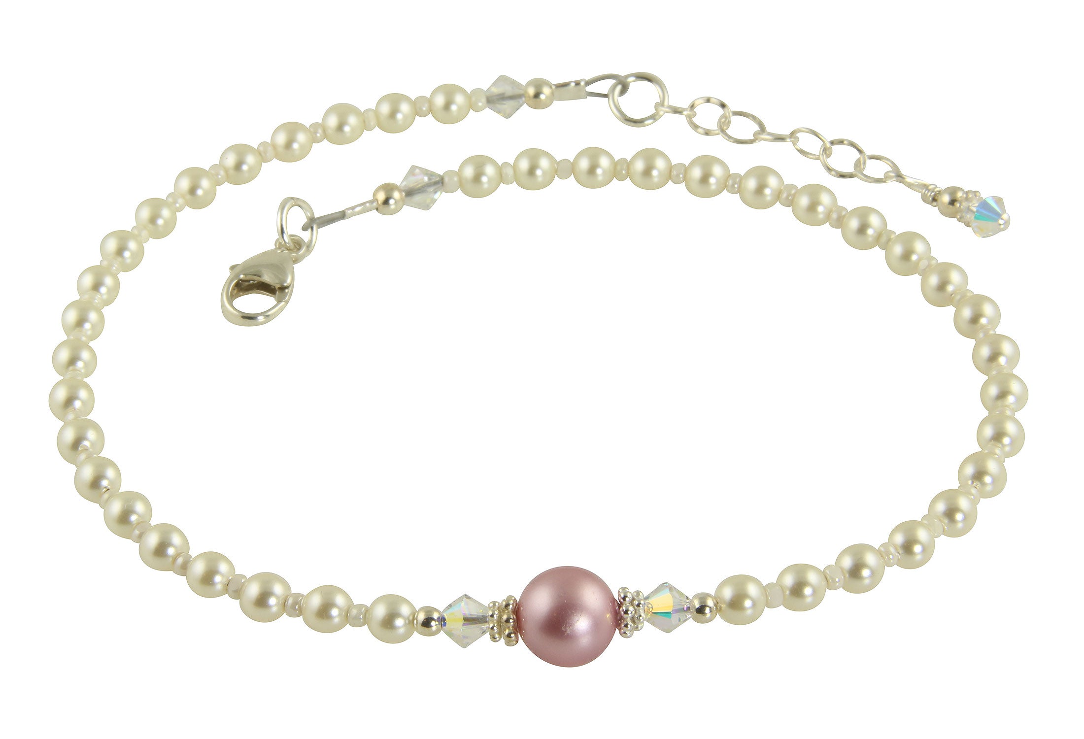 Elegant Pink Pearl Beaded Anklet - Dainty Pearl Ankle Bracelet for Women - Perfect for Beach, Summer & Boho Fashion
