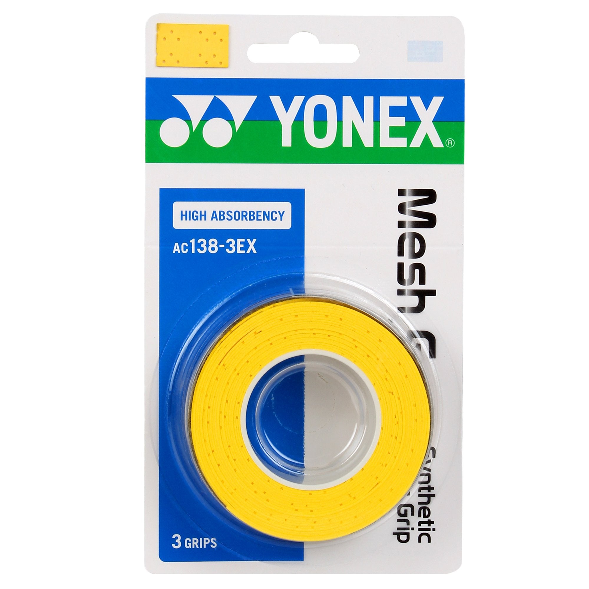 Yonex Badminton Grip Mesh (3 Pack) - Non-Slip, Sweat-Absorbent for Enhanced Performance - Perfect for Tournaments & Training Sessions