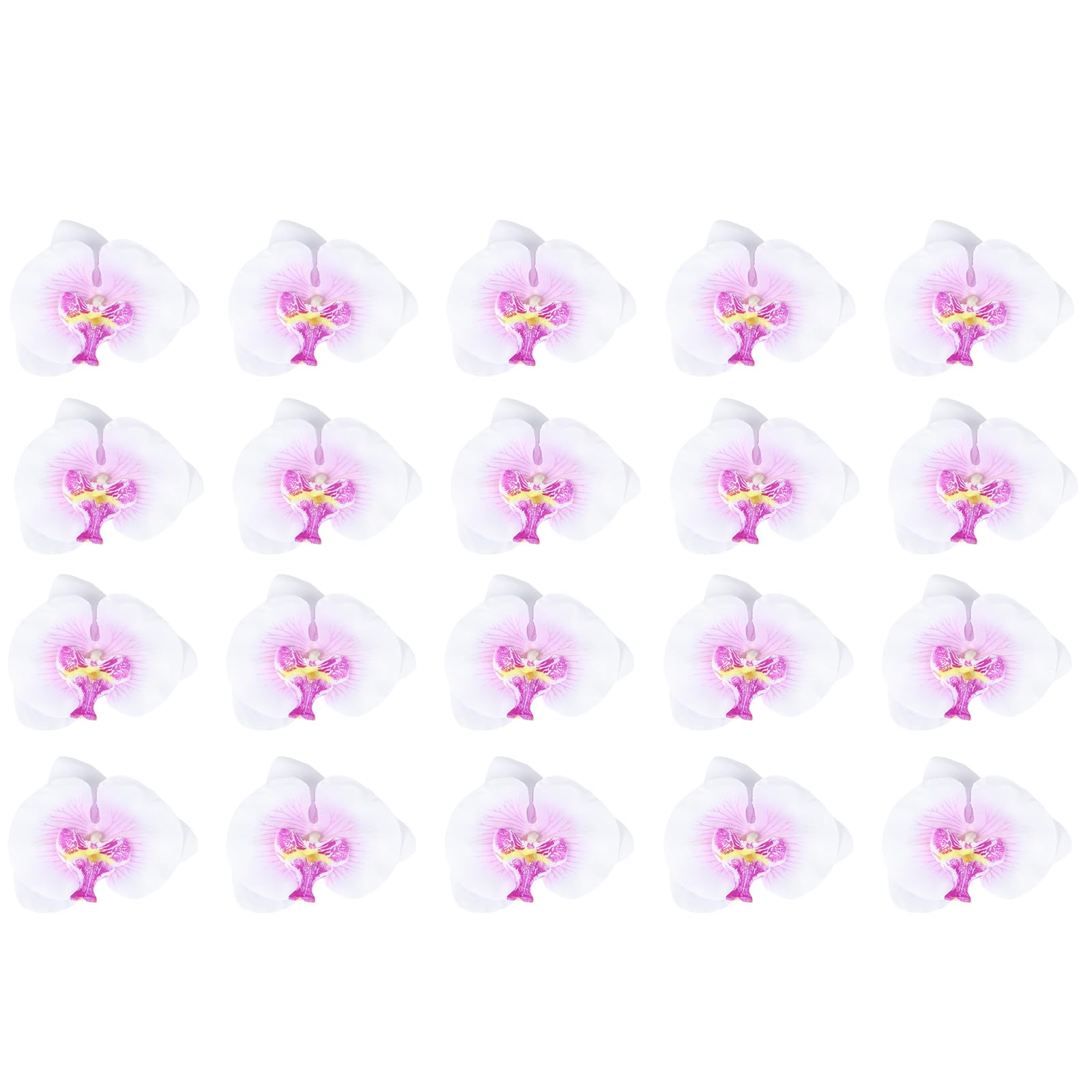 Vosarea 20pcs Artificial Butterfly Orchid Silk Phalaenopsis Flower Heads - Fake Flowers for Home Decor, Wedding Centerpieces, DIY Crafts - Perfect for Table Arrangements, Bouquets, and Floral Displays