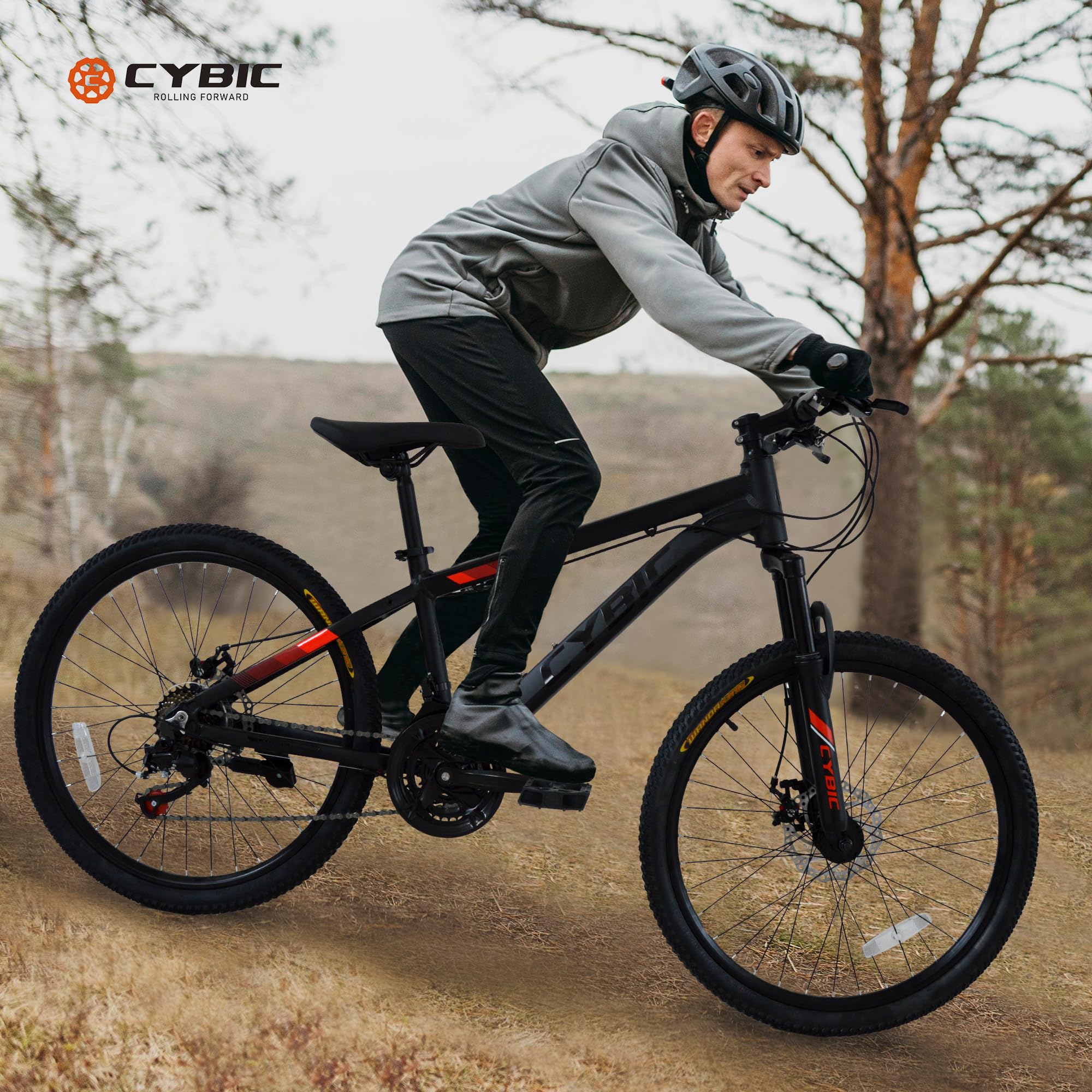 24/26 Inch Mountain Bike for Adults & Youth - 21-Speed Disc Brake, Front Suspension - Men's & Women's Commuter Bike for City, Trail & Snow Riding