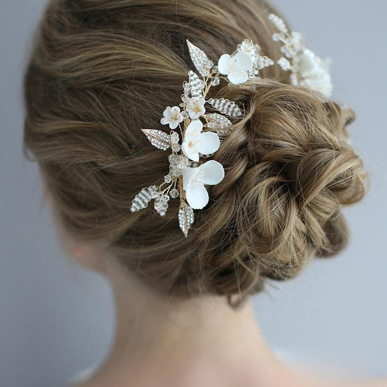 Elegant Gold Bridal Hair Comb & Pin Set (C172) - Perfect for Weddings, Prom, and Special Occasions - Wholesale Bulk Orders