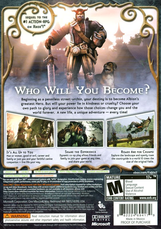 Used Fable II Xbox 360 Video Game - Action RPG Adventure for Xbox 360 - Perfect for Fantasy Gaming & Collectors