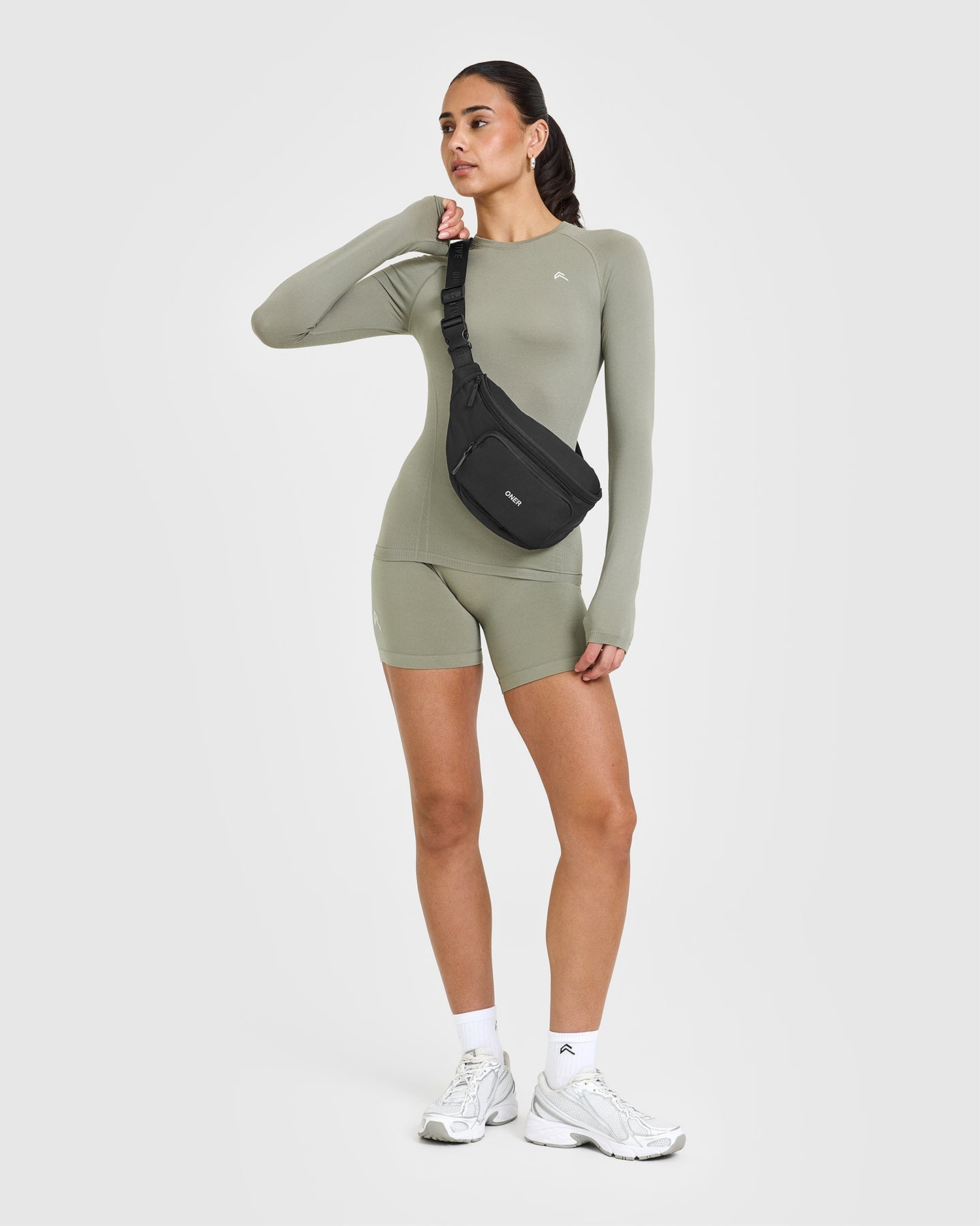 Seamless Fitted Long Sleeve Top for Women - Soft Sage Green Stretchy Comfort Shirt | Perfect for Yoga, Workouts & Casual Wear