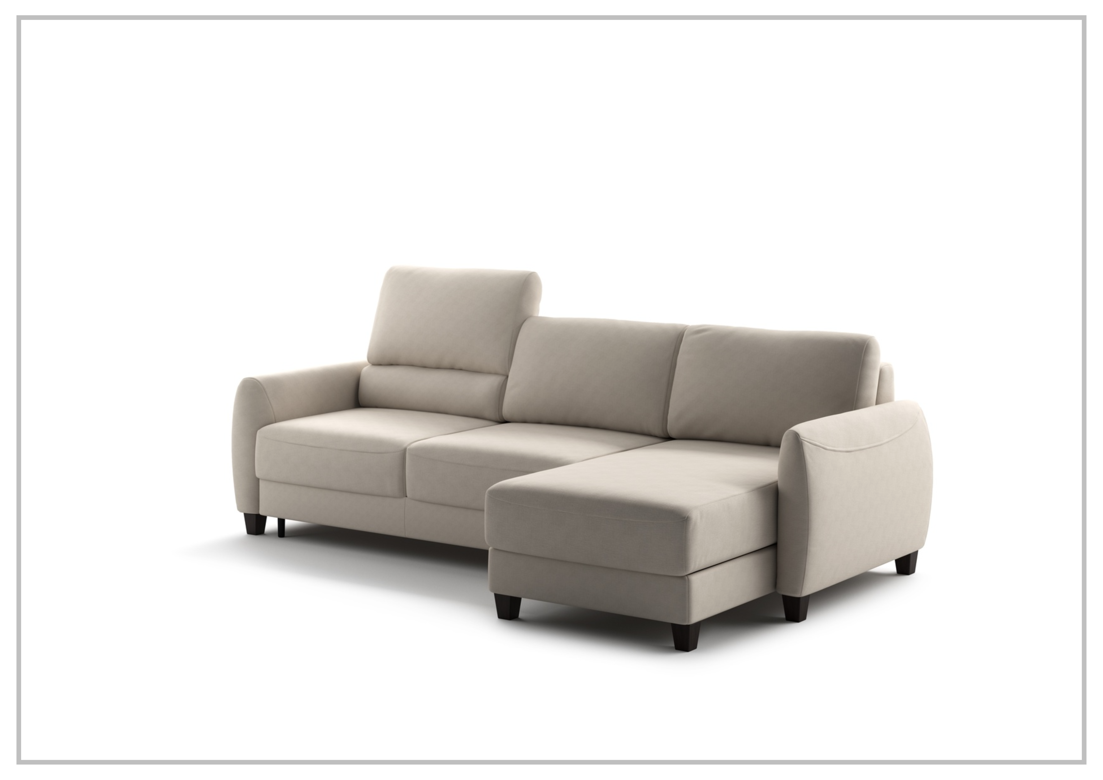 Luonto Delta 3-Seater Fabric Full XL Sectional Sofa Sleeper with Reversible Chaise - Modern Living Room Furniture for Small Spaces, Comfortable Sleeper Sofa for Guests, Perfect for Apartments and Cozy Homes