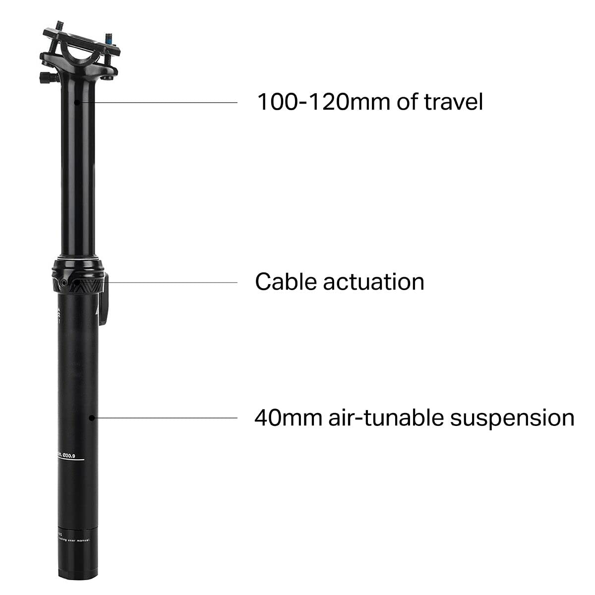 PNW Components Coast Suspension Dropper Post - Air Suspension Seatpost for Mountain Bikes | Perfect for Trail Riding and Downhill Adventures