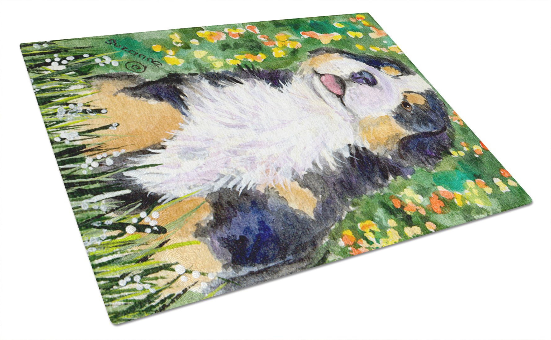 Bernese Mountain Dog Tempered Glass Cutting Board - Large Decorative Kitchen Chopping & Serving Board for Meat, Cheese, Fruits - Perfect for Home Cooking, Entertaining & Pet Lover Gifts