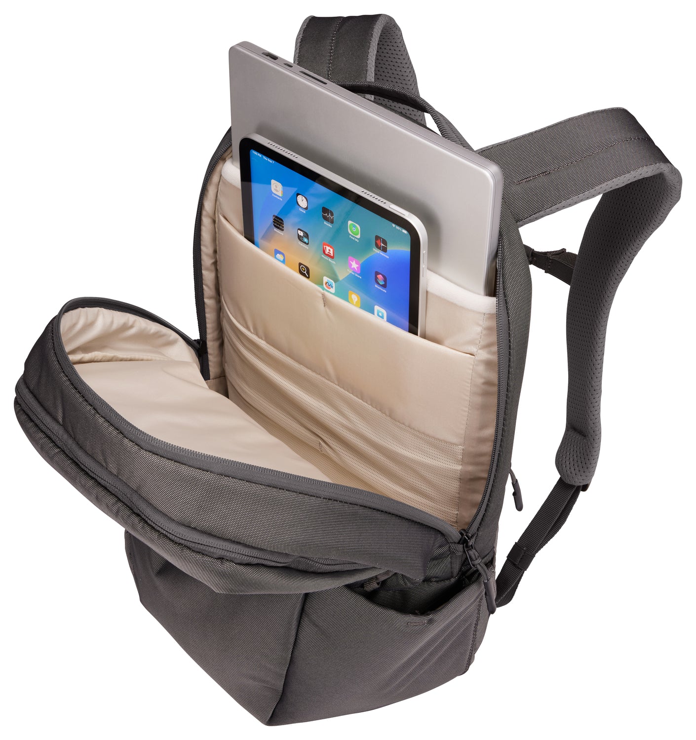 Thule Subterra 2 21L Laptop Backpack for Men & Women - Water-Resistant Travel & Work Commuter Bag - Vetiver Gray - Perfect for Office, College & Business Trips