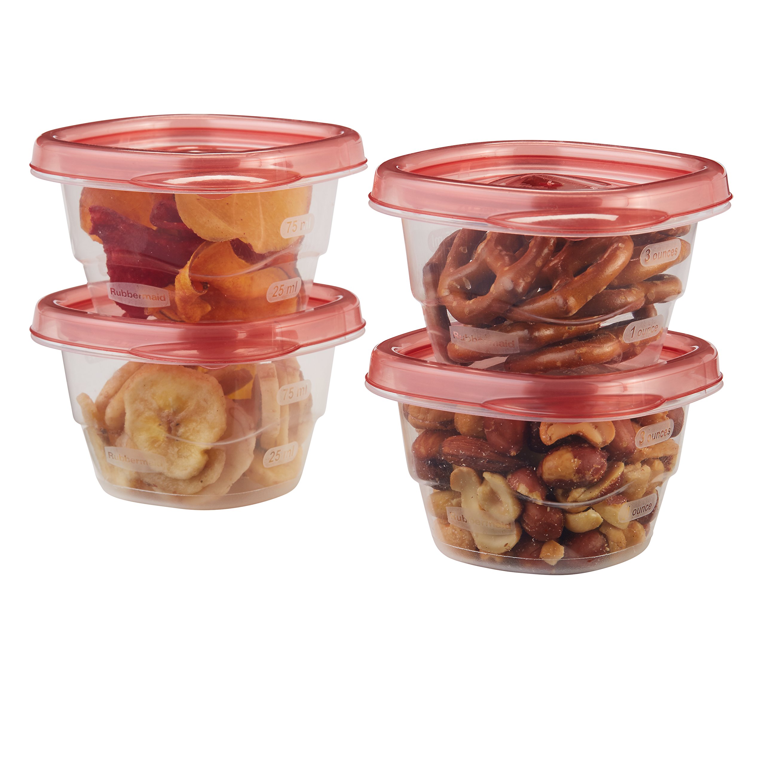 Rubbermaid Mini Food Storage Containers 0.5 Cup (6 Pack) - Airtight BPA-Free Plastic Meal Prep Containers for Lunch, Snacks, Leftovers & Kitchen Organization