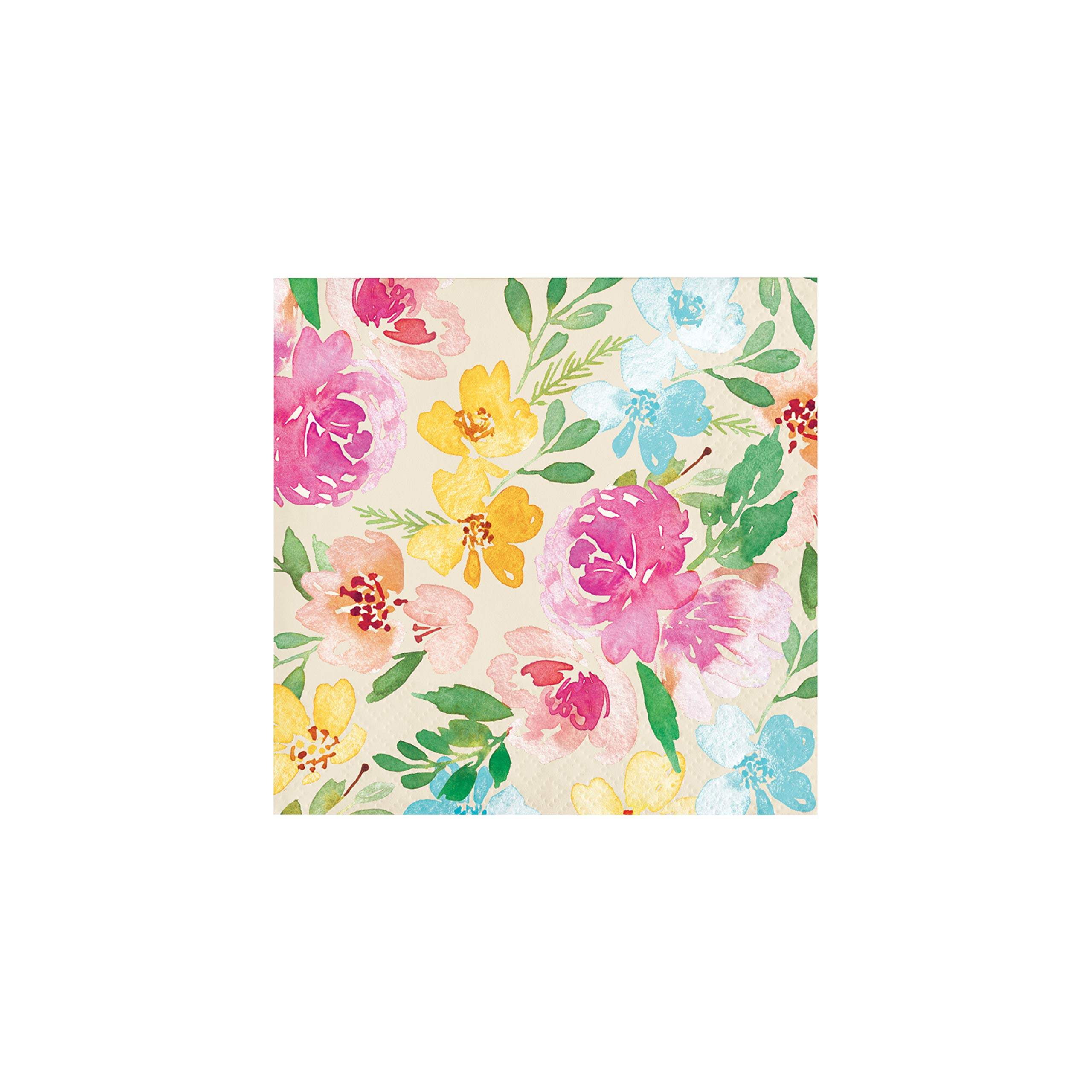 Creative Converting Watercolor Florals Beverage Napkins, 5 Inch, Multicolor - Perfect for Wedding, Party, and Home Decor Table Settings