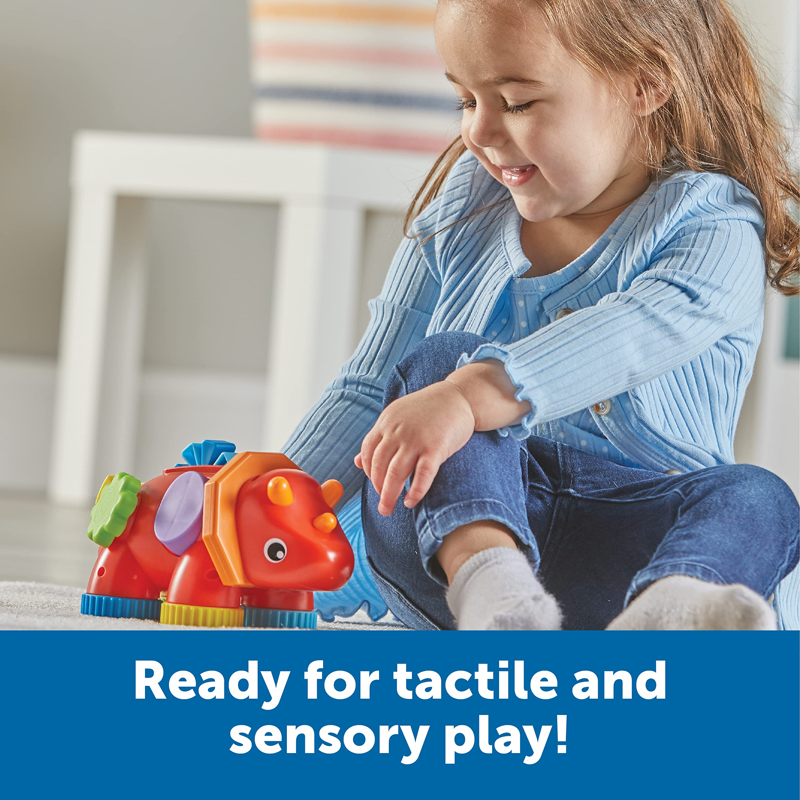 Learning Resources Tracy The Fidget Triceratops - Dinosaur Sensory Toys for Toddlers & Kids, Anxiety Relief Fidget Toy, Autism & ADHD Stress Relief, Travel & Classroom Sensory Toys for Children (Great for Home, School & Car Rides)