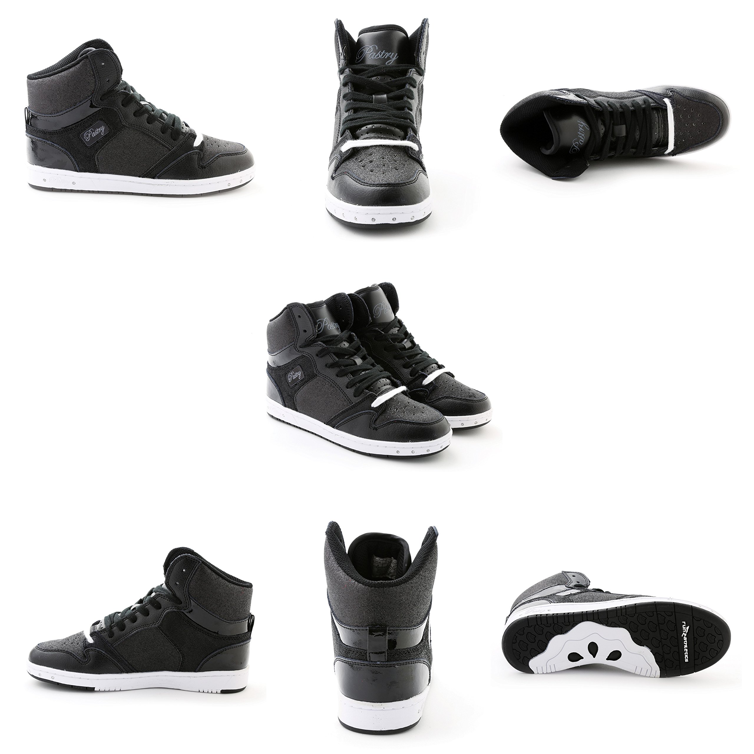 Pastry Glam Pie Glitter High-Top Sneakers for Women - Sparkly Dance Shoes & Fashion Sneakers for Parties, Performances & Everyday Wear