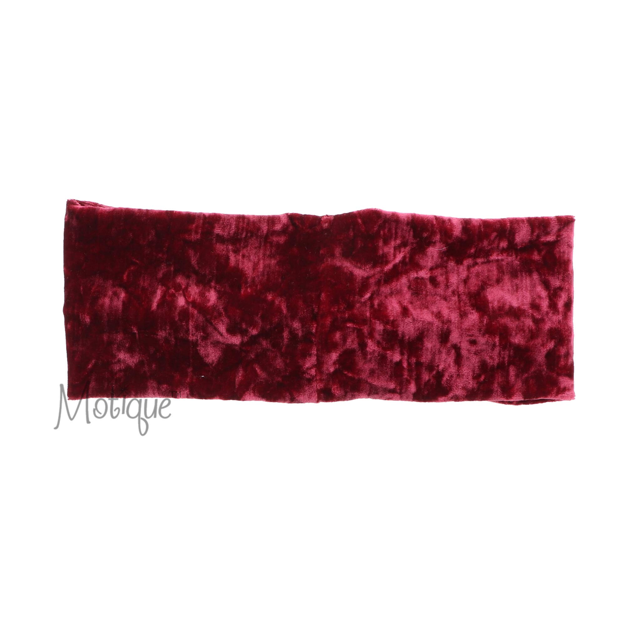 Crushed Velvet Wide Headband for Women - Red Gathered Top Headwrap Hairband for Styling, Workouts, and Everyday Fashion