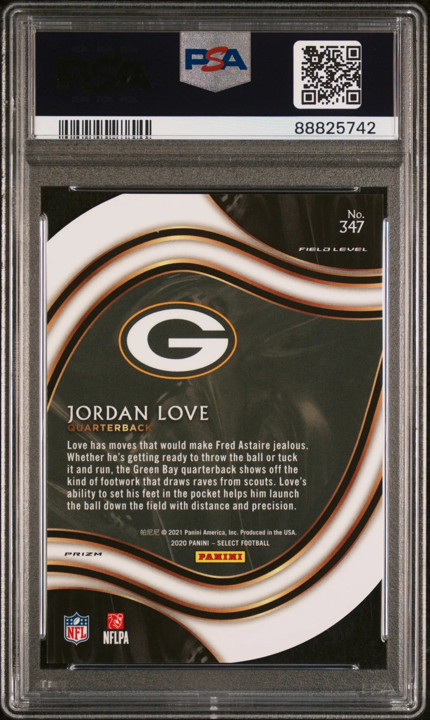 2020 Panini Select Football Jordan Love Rookie Card Die Cut Maroon Prizm PSA 10 #347 - Perfect for NFL Collectors & Sports Memorabilia Enthusiasts