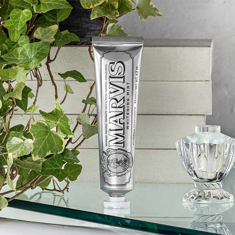 Marvis Whitening Mint Toothpaste - Fresh Breath & Stain Removal for a Brighter Smile | Perfect for Daily Oral Care & Travel