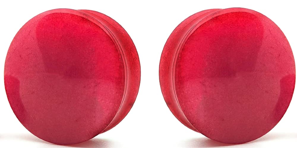 Natural Red Agate Stone Ear Gauges - Handmade Stretching Plugs for Ear Piercing - Perfect for Boho, Goth & Festival Fashion Accessories