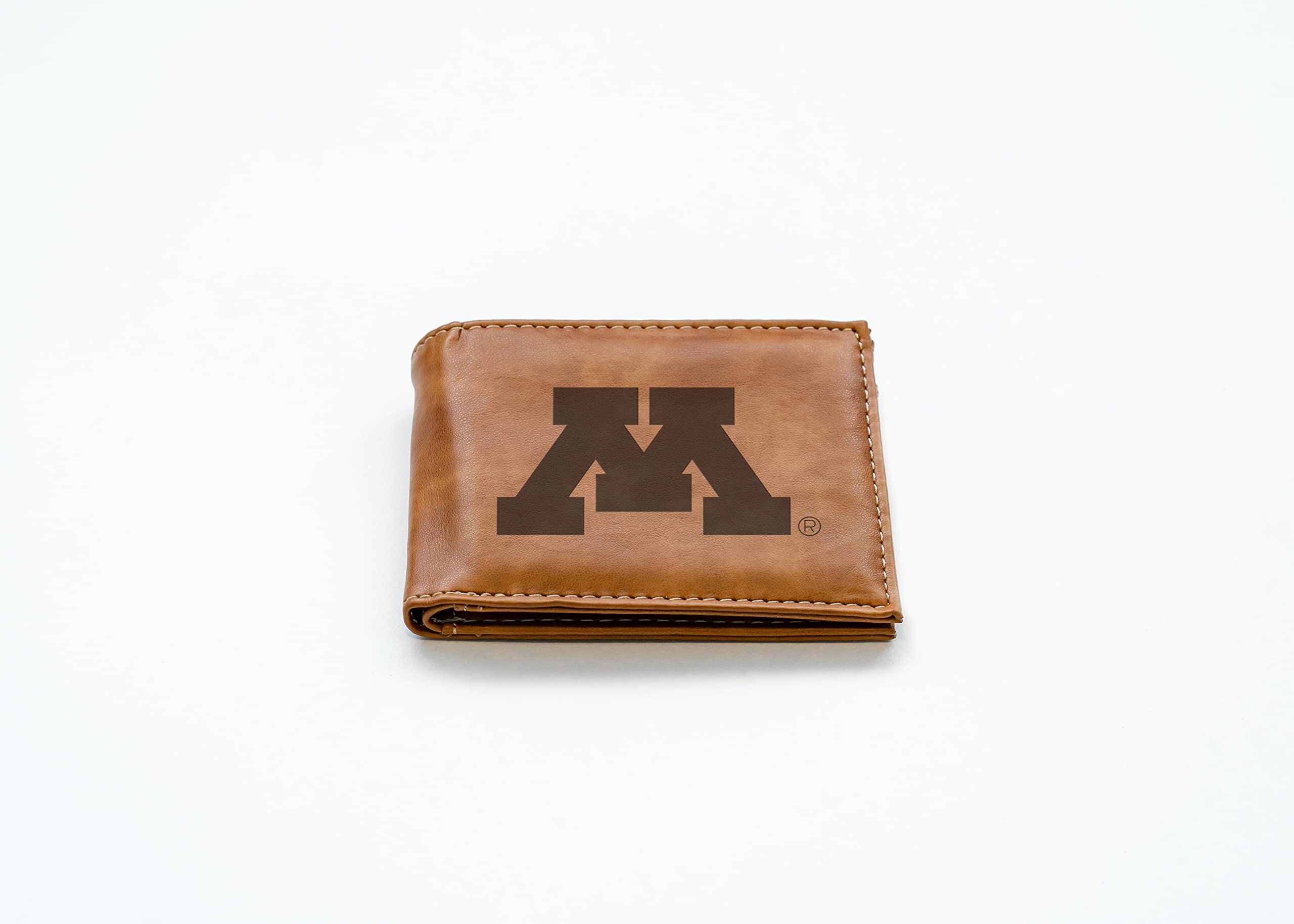 NCAA Laser Engraved Slim Billfold Wallet - Genuine Leather College Sports Gift for Men - Perfect for Game Day & Everyday Carry