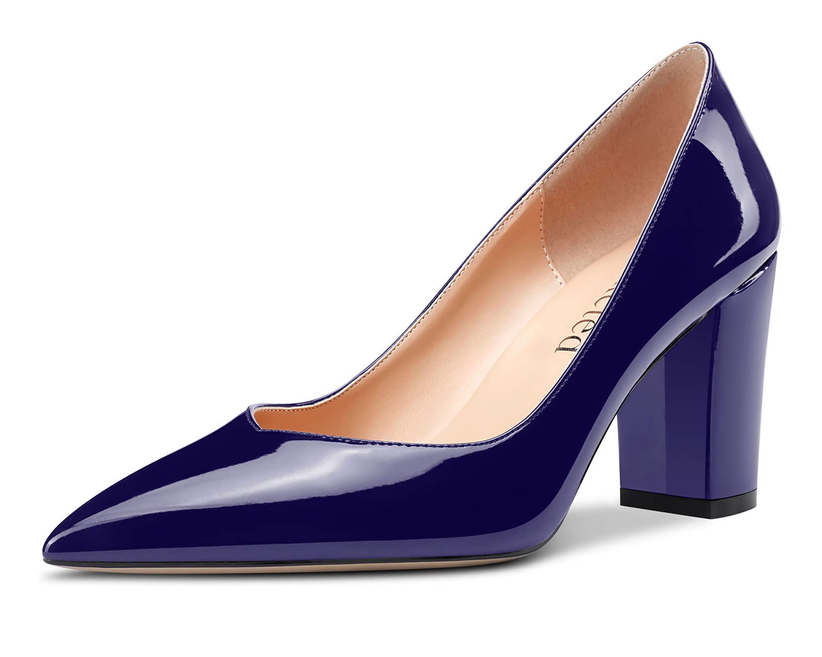 Stylish Women's Chunky Heel Pumps - 3 Inch Block Heels Pointed Toe Dress Shoes for Wedding, Party & Office Wear | Comfortable High Heels for Formal Events & Night Out