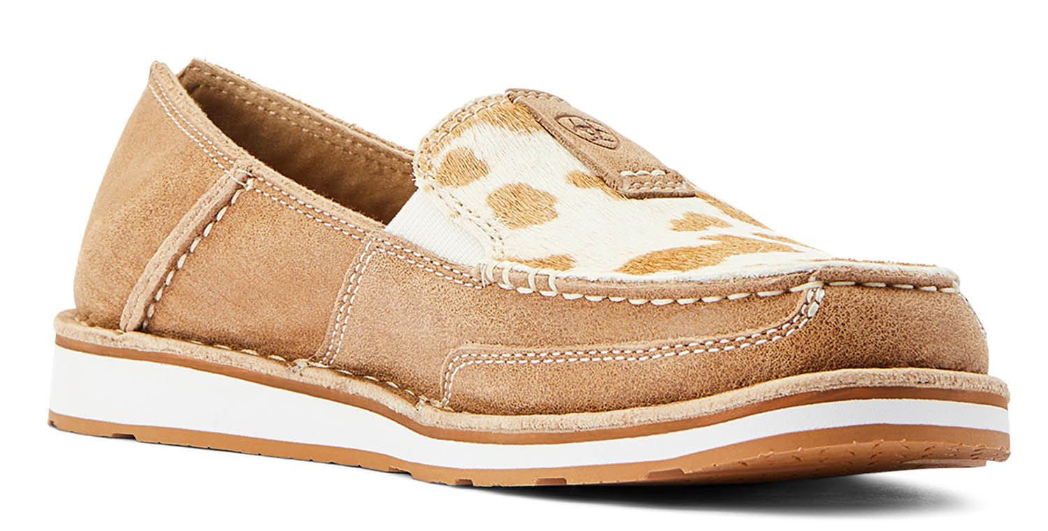 Ariat Women's Cruisers Western Boots - Adobe/Tan & White Hair On Cowhide - Comfortable Cowgirl Boots for Riding, Work & Everyday Wear