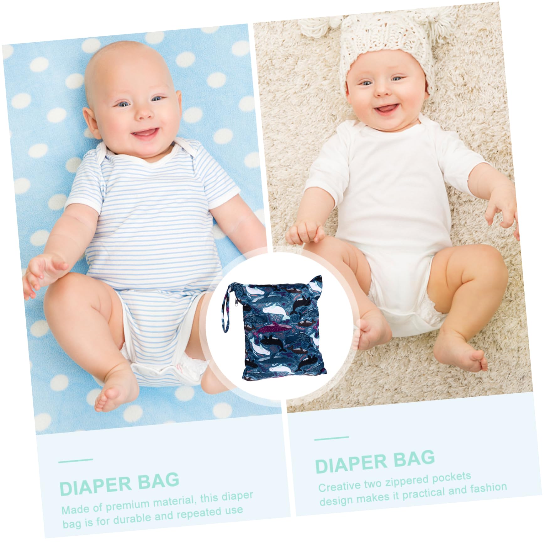 BESTonZON Knitted Cloth Diaper Bag - Waterproof Wet Dry Pouch for Travel, Makeup Organizer & Baby Essentials Storage - Perfect for Moms on the Go, Daycare, and Family Outings
