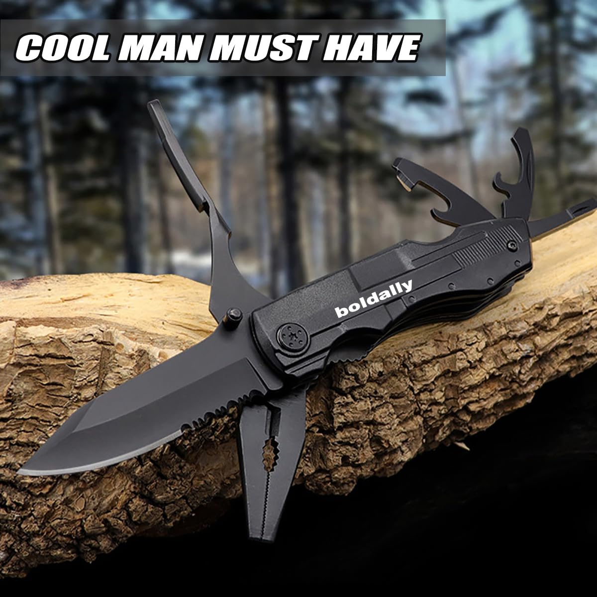 16-in-1 Multitool Pocket Knife with Saw, Blade, Pliers & Screwdrivers - Camping, Survival & Emergency Tool - Perfect Gift for Men, Dads & Outdoor Enthusiasts (Hiking, Fishing, DIY Projects)
