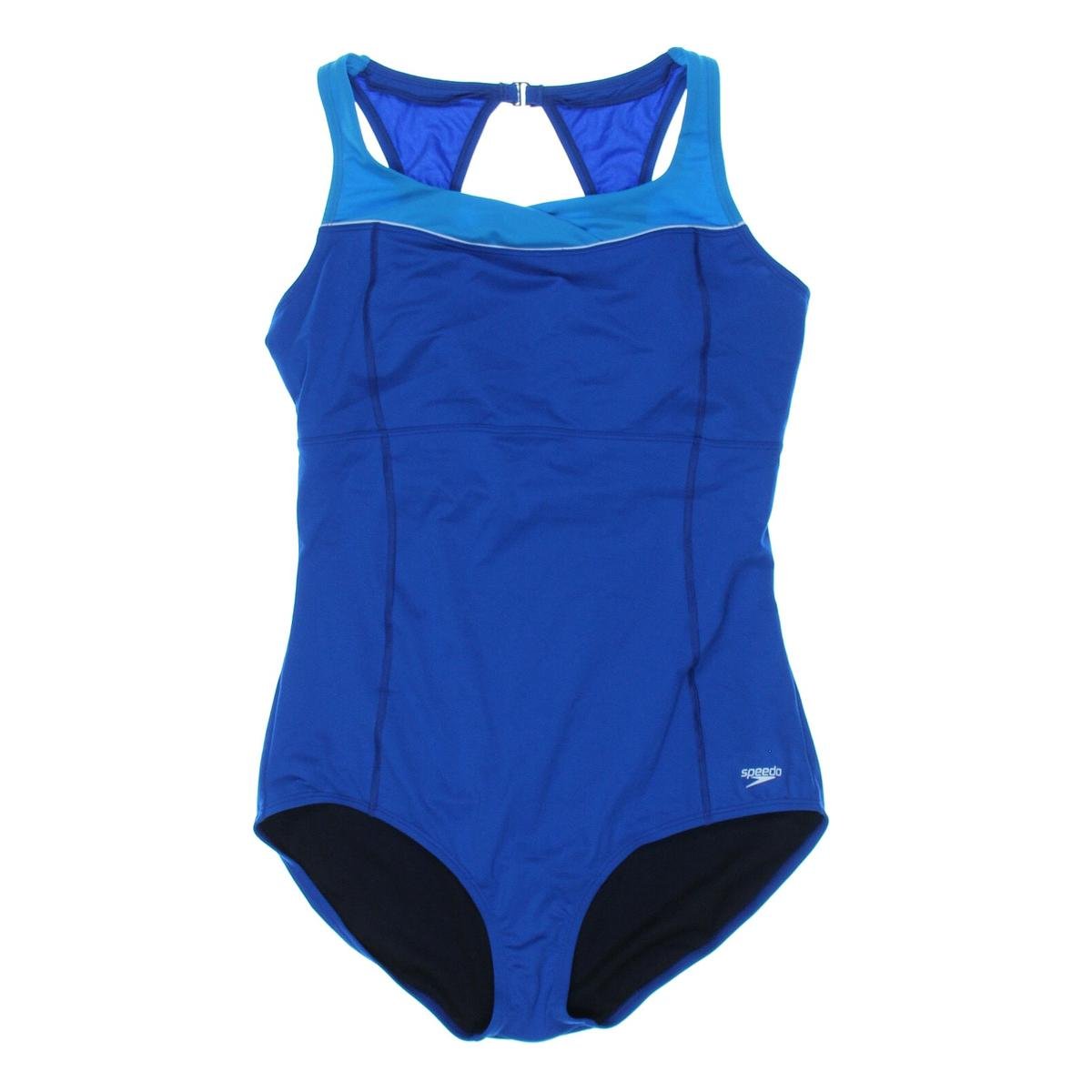 Speedo Women's High Neck One Piece Swimsuit - Athletic Swimwear for Lap Swimming, Water Aerobics & Pool Workouts