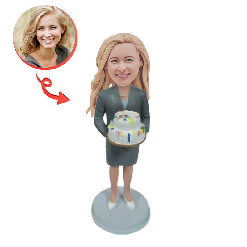 Personalized Office Birthday Party Bobblehead - Custom Employee Gift for Celebrations & Desk Decor