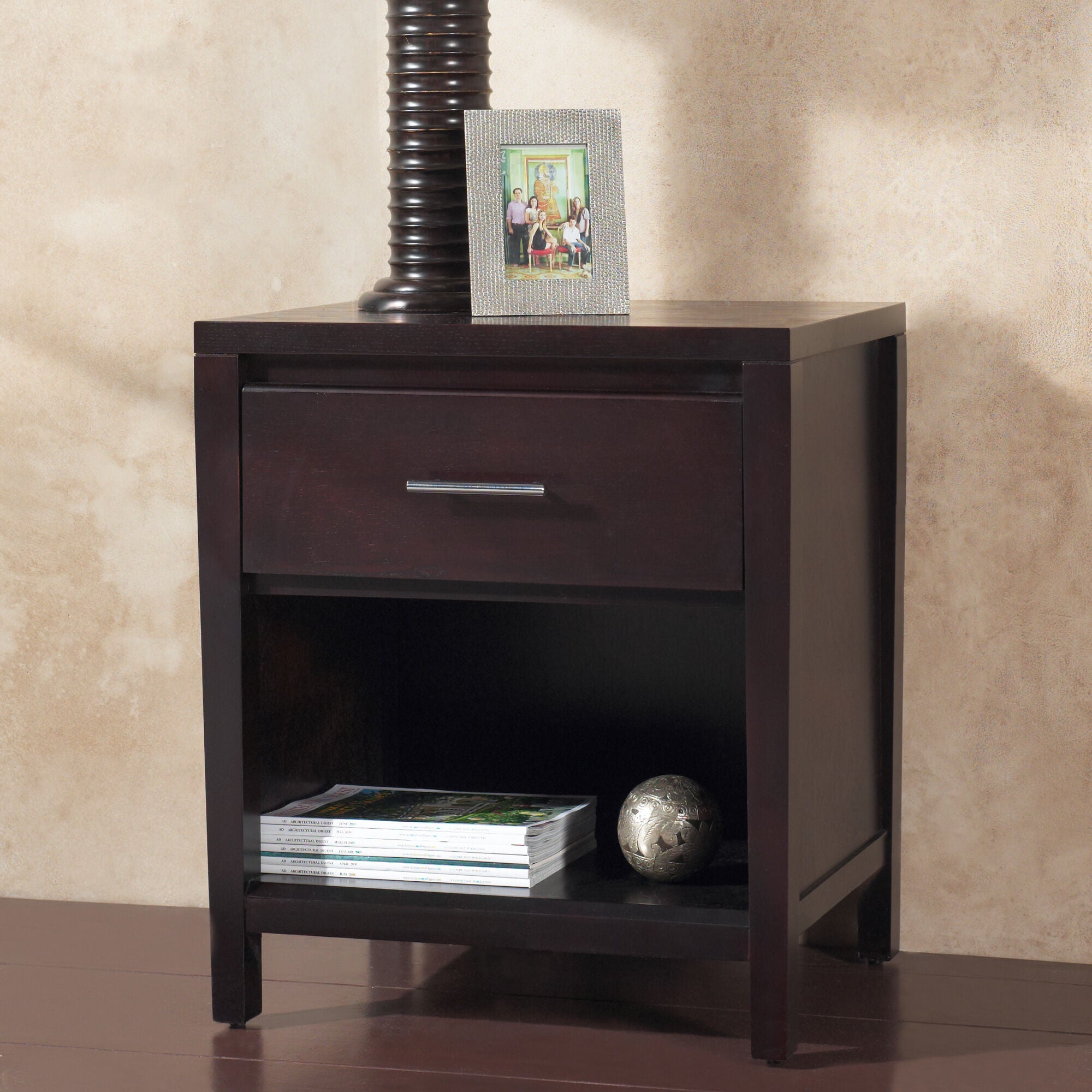 Modern Riva Nightstand with USB Ports - Stylish Bedside Table for Bedroom, Living Room & Office - Perfect for Charging Devices & Storage