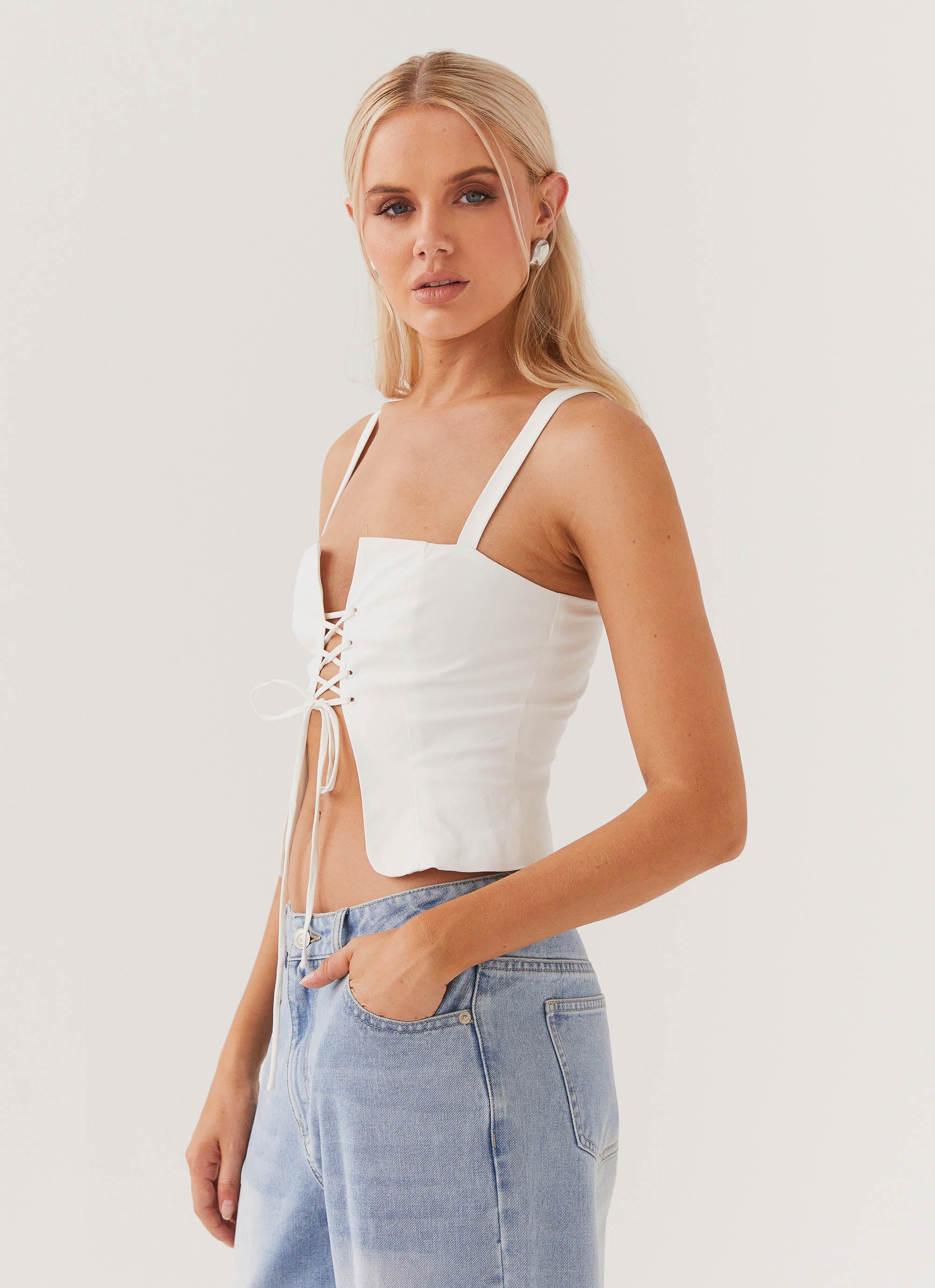 Hopeful Hearts Bustier Top - Women's White Lace Corset Top for Party, Date Night & Special Occasions | Sexy Strapless Bustier Shirt