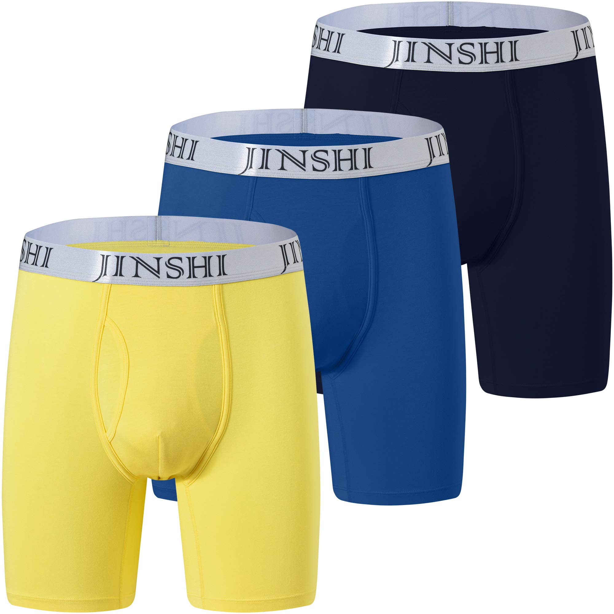 MoFiz Men's Boxer Briefs - Soft Cotton Stretch Underwear with Long Leg for Comfort & Support | Perfect for Workout, Daily Wear & Lounge