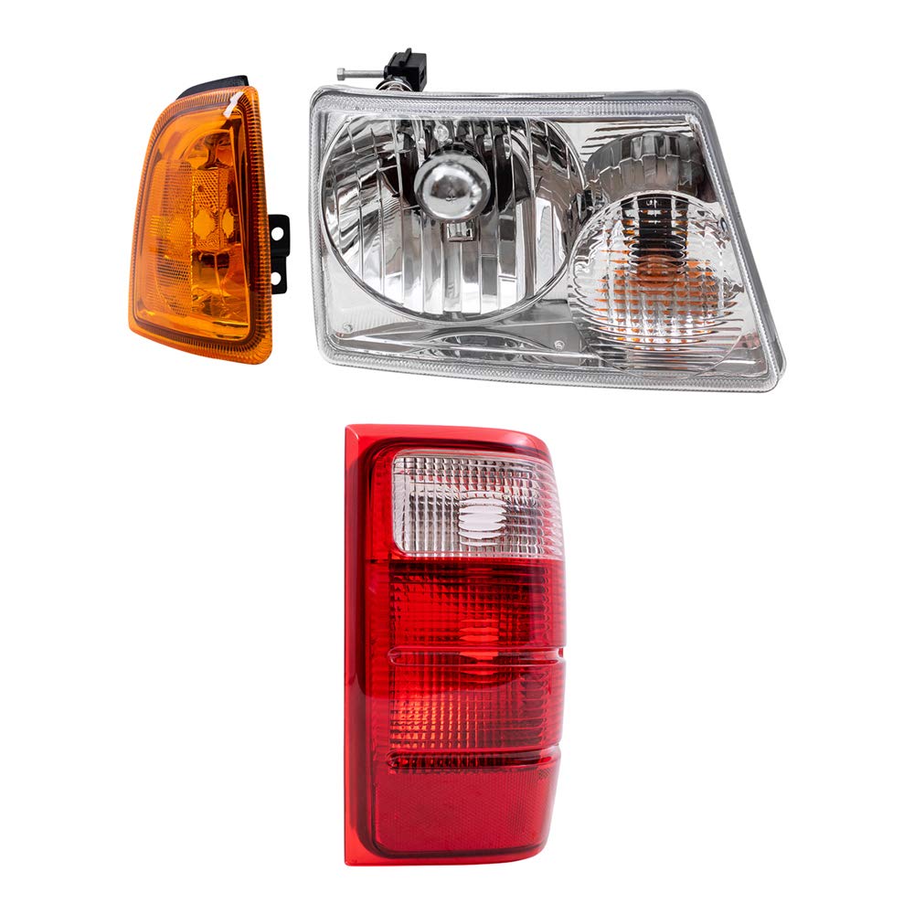 Brock Replacement 6-Piece Headlight, Taillight & Parking Signal Light Kit for 2001-2005 Ford Ranger - Perfect for Night Driving & Vehicle Restoration Projects