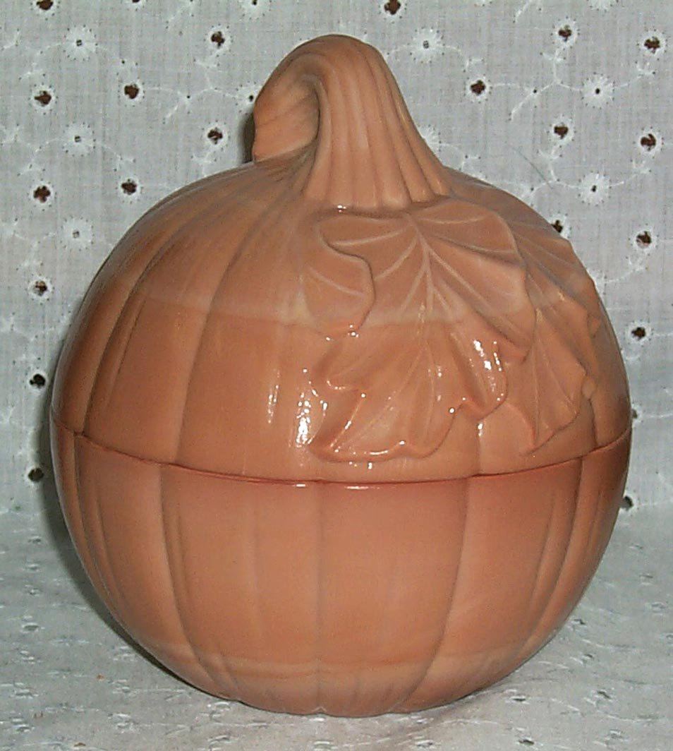 Longaberger Milk Glass Pumpkin Dish - Vintage Collectible for Fall Decor & Thanksgiving Table Setting