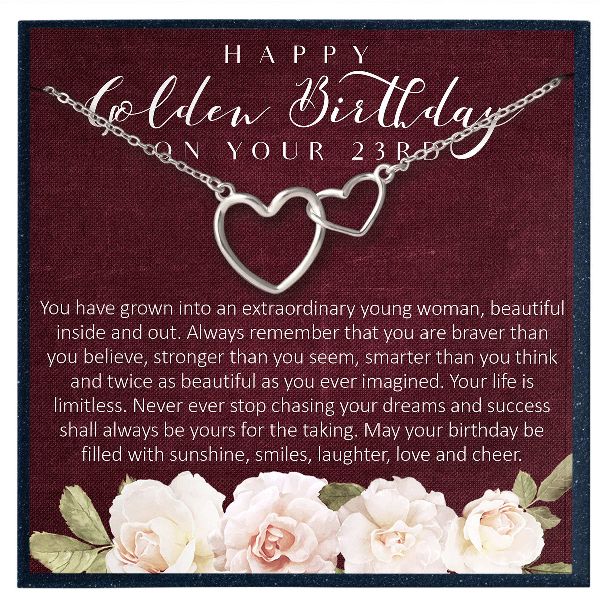 23rd Birthday Gift for Women - Heart Necklace Jewelry for 23 Year Old Girl | Unique Bday Present for Her | Perfect for Parties, Graduation & Special Occasions