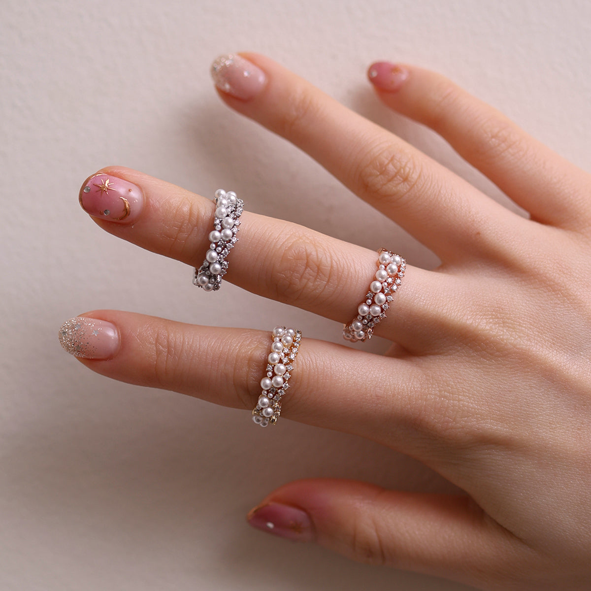 Bold Cubic Zirconia Pearl Ring for Women - Elegant Fashion Jewelry Gift for Bridal, Party & Evening Wear