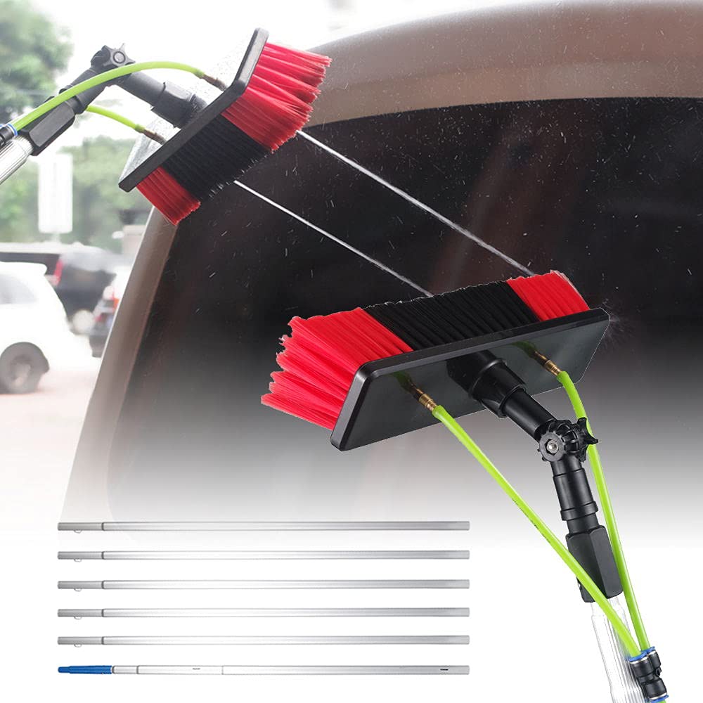 Solar Panel & Window Cleaning Kit - Water Fed Pole with Brush & Spray Washer for Outdoor Glass Cleaning - Perfect for Home, Office & Commercial Building Maintenance