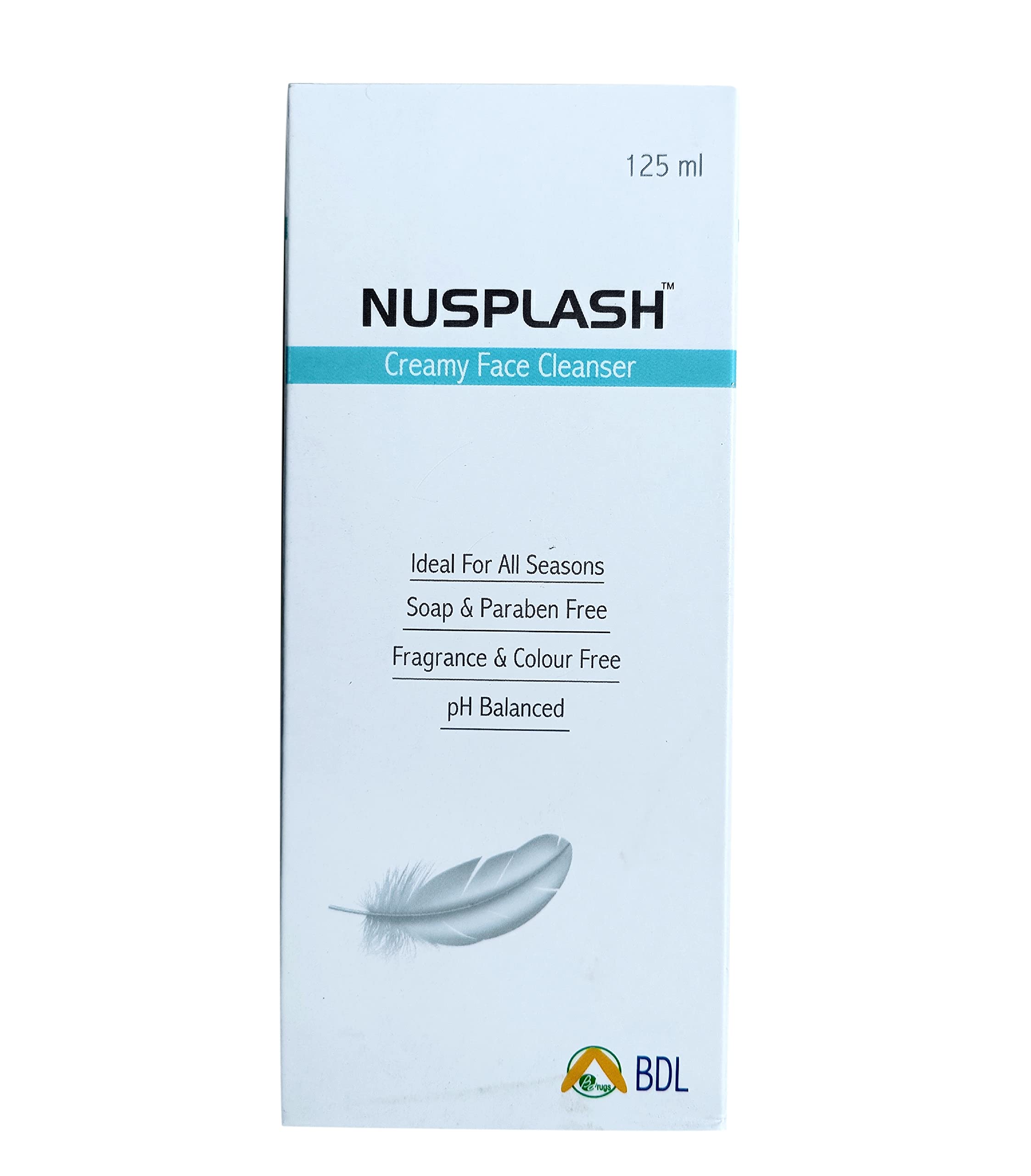 Nusplash Creamy Face Cleanser 125ml - Gentle Foaming Facial Wash for All Skin Types | Perfect for Daily Skincare Routine & Travel